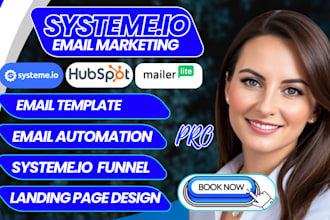 create mailerlite landing pages, automations, hubspot CRM setup, and convertkit
