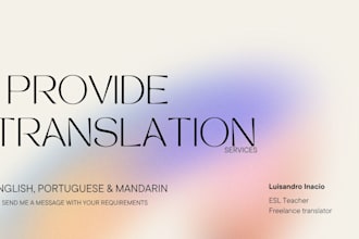 accurate and expert translations to english and portuguese
