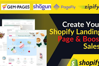 create shopify landing page, store with, gempage pagefly, replo, shogun shopify