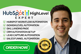 build hubspot workflow automation gohighlevel landing page ghl marketing