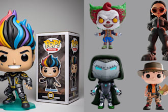 custom 3d funko pop funko box 3d sculpting chibi funko model toy 3d model stl