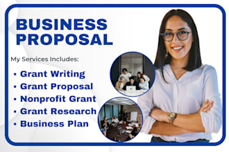 write grant proposals, research, application for nonprofit and small businesses