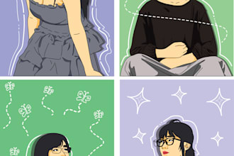 make unique and custom fashion illustration for branding or personal collection