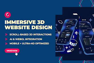 design 3d interactive website and 3d animated webflow website
