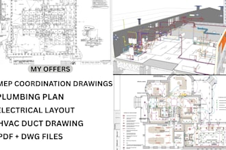 do architectural mep drawing, electrical plan, plumbing plan, hvac drawing
