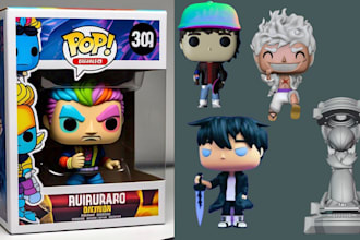 3d custom funko pop model funko box 3d action figure anime toy for 3d printing
