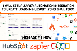setup zapier automation integration to update leads in hubspot  zoho email form