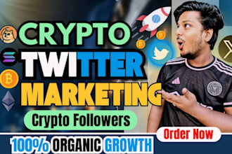 do twitter marketing for nft, token and gamer organic crypto followers growth