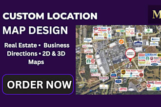 design custom aerial map and real estate maps for property, business