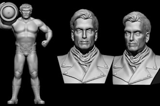 do realistic 3d head, bust and full body model, 3d printing, zbrush face