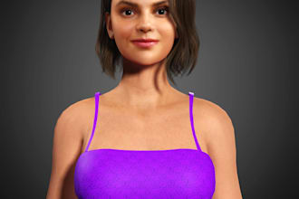 accurate 3d game character, ue5 control rig, unity texture, glb model animation