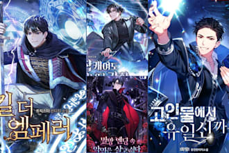 draw webtoon cover shonen anime manga webcomic light novel manhwa