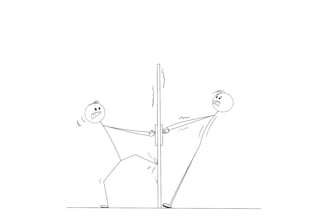 draw simple stick figure line art illustrations or scenes