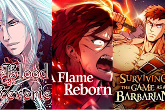 draw light novel webtoon anime manga ebook cover art design manhwa comics shonen