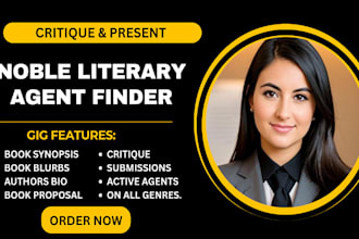 critique and present your book to literary agent and publisher with query letter