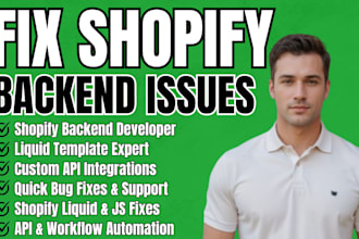 fix shopify liquid javascript css html bugs error custom backend api integration