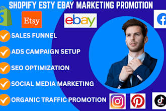 create shopify etsy ebay store design promotion print on demand marketing SEO