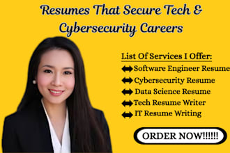 write resumes for data science, software engineer, cybersecurity, and IT jobs