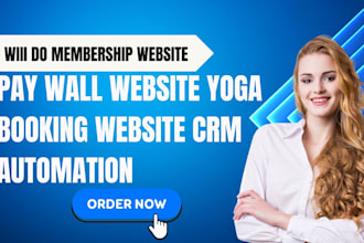 do custom booking website, paywall membership website for digital entrepreneurs