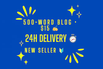 write a 500 word SEO blog post with fast 24 hours delivery