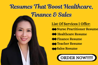 craft resume for nurse practitioner, healthcare, teacher, finance and sales jobs