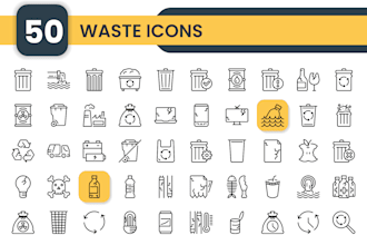 design 50 simple outline icon set for microstock
