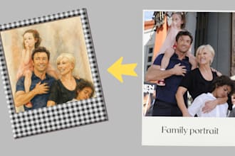 create hand painted couple portraits