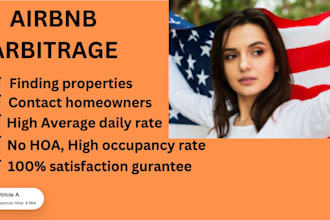find str profitable properties in USA UK , airbnb arbitrage, short term rental