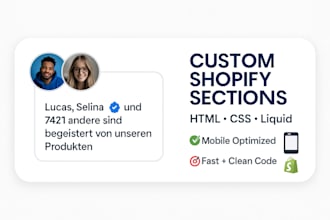 build custom shopify sections with HTML, CSS and liquid