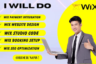 design wix website, wix booking wix studio code wix payment integration wix SEO