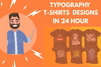 design unique typography tshirt designs for print on demand