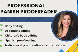 proofread, edit and translate spanish books, web content and ai text