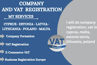 do company registration, vat in cyprus, malta, estonia latvia, lithuania, poland