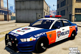 design custom livery of police, ems, gta v, cars of fivem