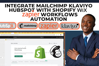 integrate mailchimp klaviyo hubspot with shopify wix zapier workflows automation