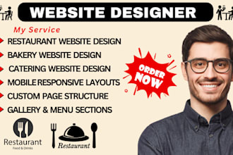 design a responsive catering, bakery or restaurant website to grow your business