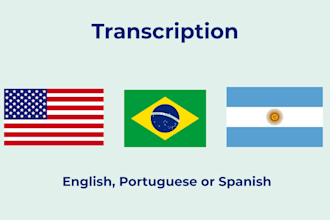 transcribe audio or video in english, spanish or portuguese