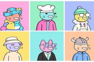 design a unique doodle style nft art collection, cartoon character, doodle nft