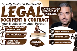 write, review legal document, contract, agreement, policy writing, motions, nda