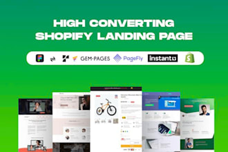 build or redesign one product shopify store or landing page  pagefly or gempages