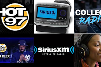 promote your song of all genre on hot97, siriusxm and  college radio stations