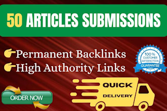 do 50 manual article submissions for high authority dofollow backlinks
