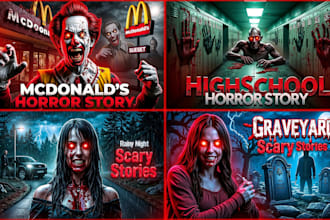 design eye catching horror and scary youtube thumbnails