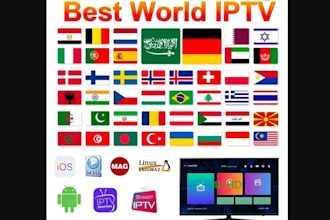 provide iptv service with USA, UK, canada, arabic channels, free trial, m3u url