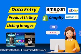 do product listing, images, SEO, data entry for amazon, shopify and ebay
