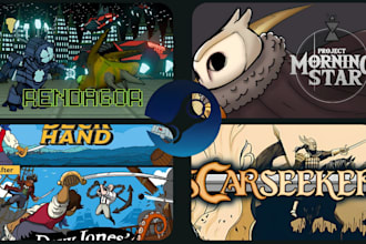 do steam capsule game banner game ui logo game poster character design steam