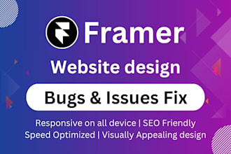 design framer website fix framer website bugs fix framer website issues