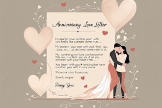 create a personalized anniversary or love letter