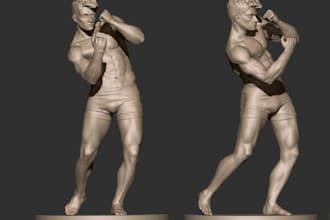 create 3d stl model, resculpt tabletop character, fix 3dhead bust, action figure