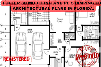 offer 3d modeling and pe stamping for architectural plans in florida